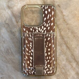 Walli Brown and White Speckled Phone Case with Strap